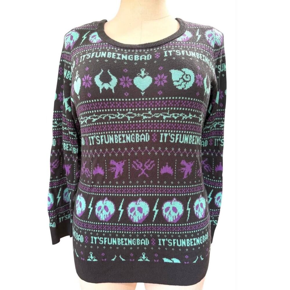 Torrid 2 Disney Villains Ursula Maleficent Fun Being Bad Fair Isle Sweater 2X
